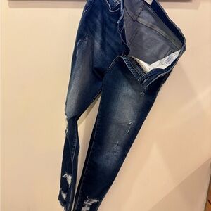 BKE Women's Dark Blue Skinny Jeans